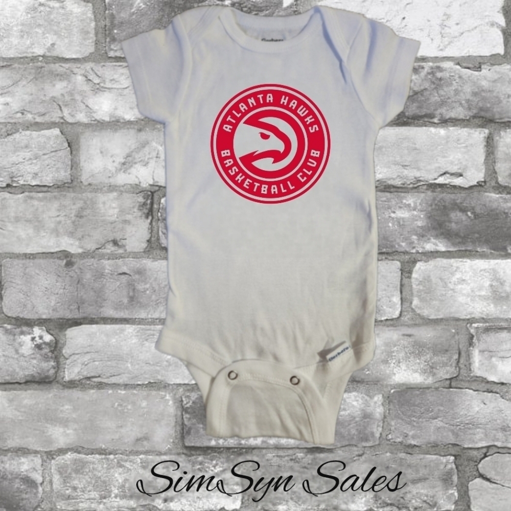 Atlanta Hawks Unisex Baby Onesie Onepiece Bodysuit 0-3 Months New
